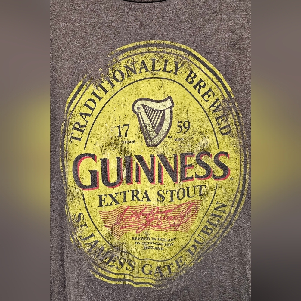 Guinness Brown Tee with Yellow Logo